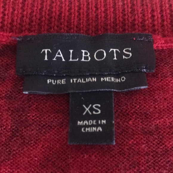 Merino wool red pullover sweater Talbots XS - Picture 3 of 7